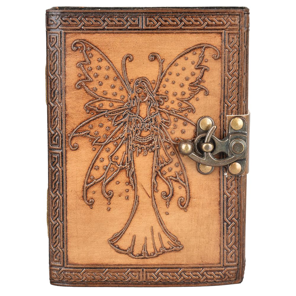 Fairy Guardian Embossed Leather Journal - 7" x 5"