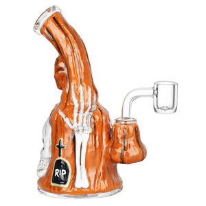 Haunted Gourd Enamel on glow in the dark Glass Dab Rig - 7"