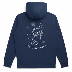 I'm Otter Here Funny Organic Cotton Navy Fair Trade Unisex Zip Up Hoodie