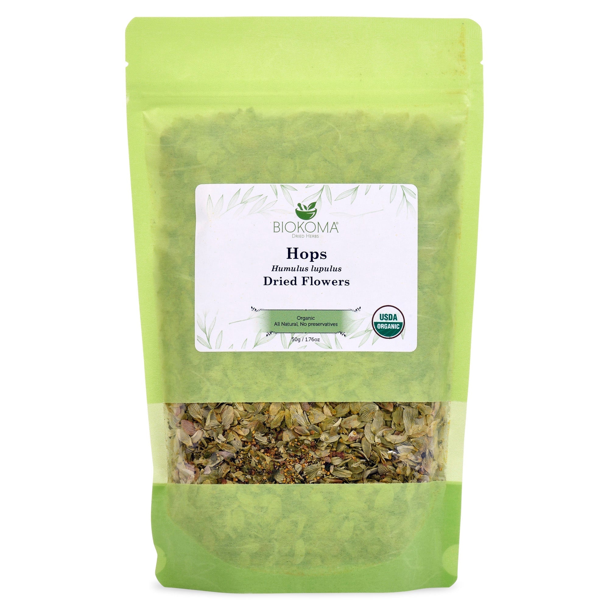 Hops (Humulus lupulus) Organic Dried Flowers 50g 1.76oz