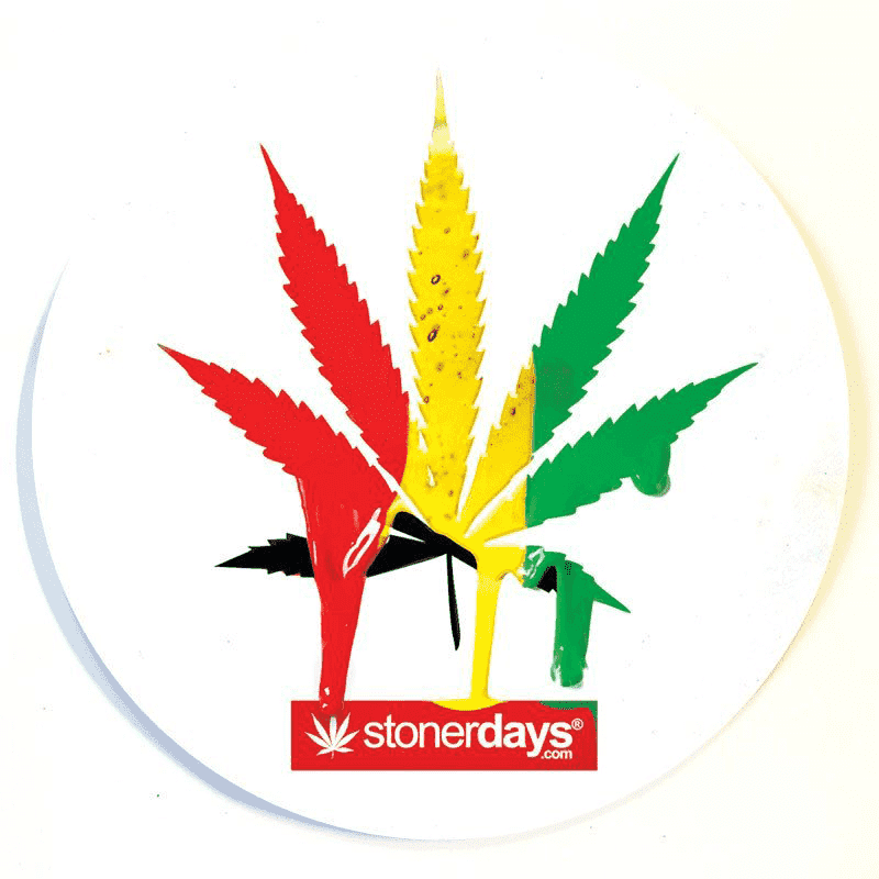 RASTA MARIJUANA LEAF DAB MAT