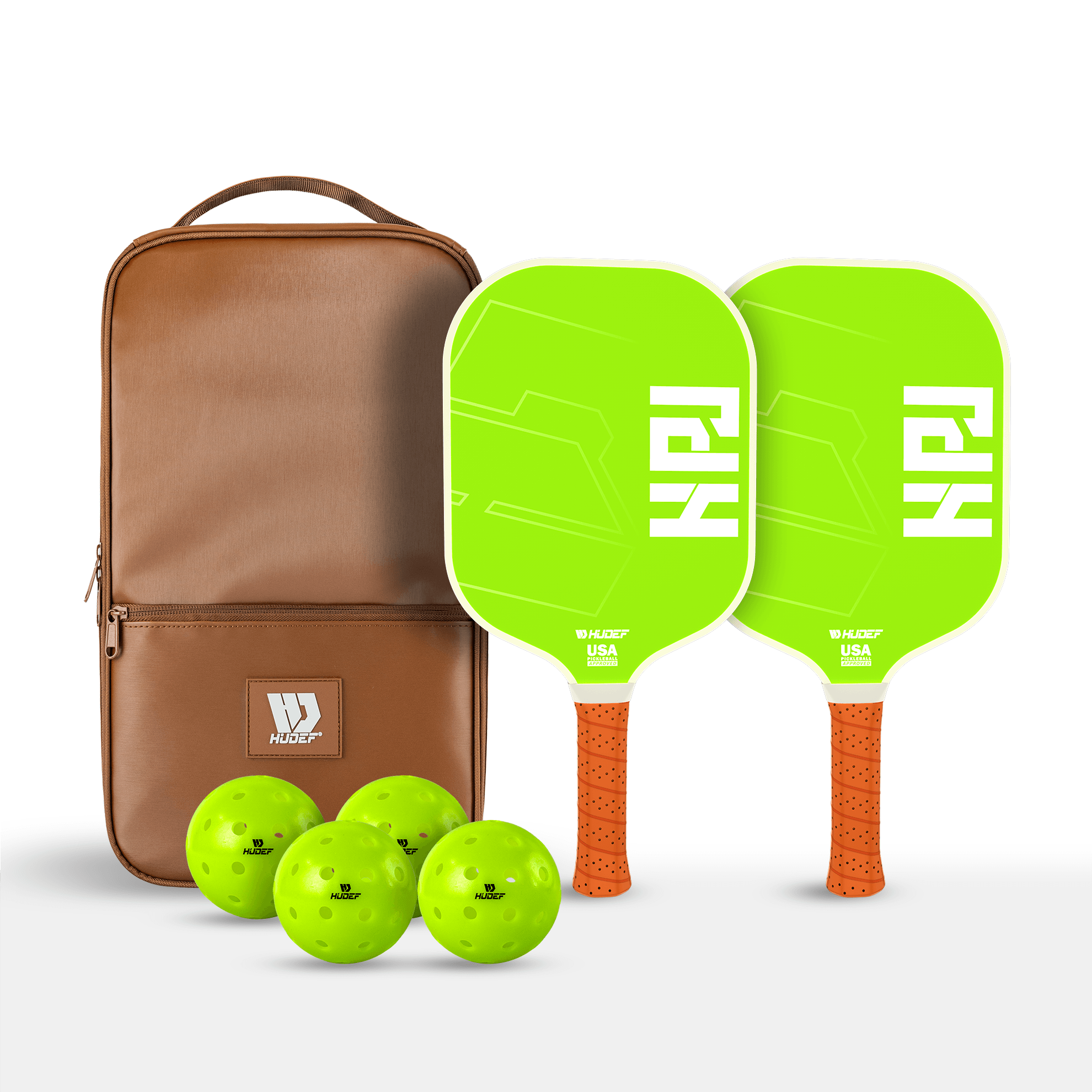 HUDEF HPJ Pickleball Paddles & USA Pickleball (USAPA) Approved Outdoor Balls Set