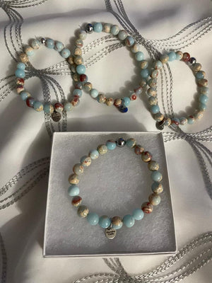 Sky Blue Jasper Polished Bracelet