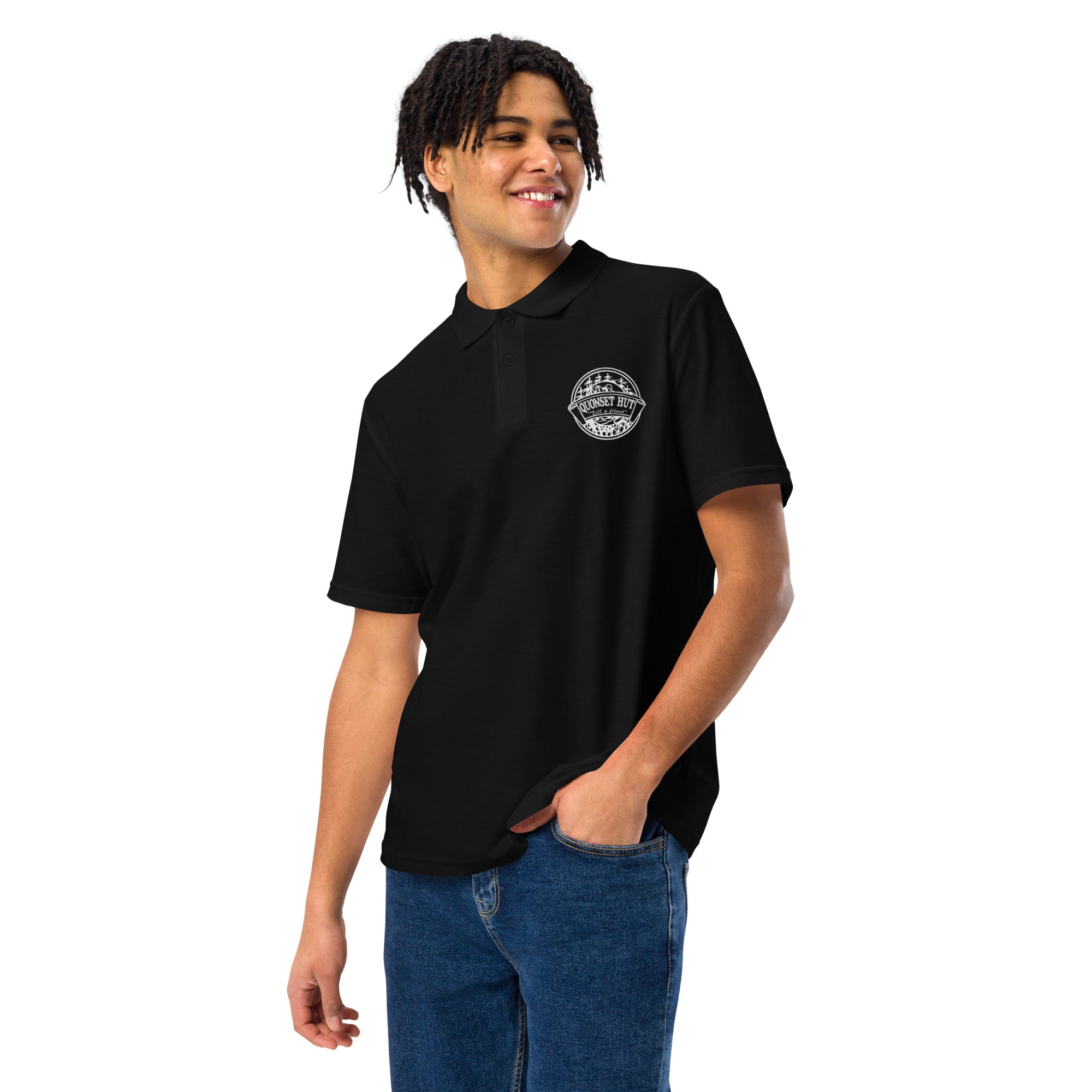 Quonset Hut unisex pique polo shirt