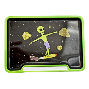 Alien Doobie Surfer Rolling Tray Box - 8"x5.75"