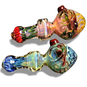 HIS AND HERS Bundle! Multi-Colored Glass Spoons with Pink and Blue Swirls