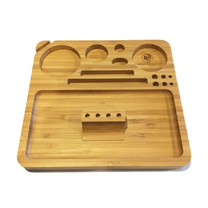 Bamboo Rolling Tray w/ Magnetized Rolling Jig (8.5" x 8")