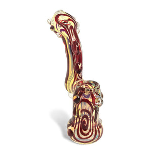 Maroon Accented Translucent Bubbler