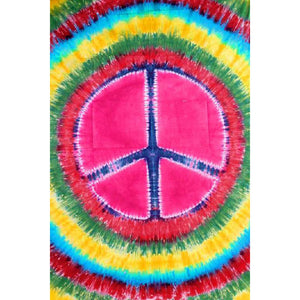 ThreadHeads Tie Dye Peace Sign Tapestry - 55"x83"