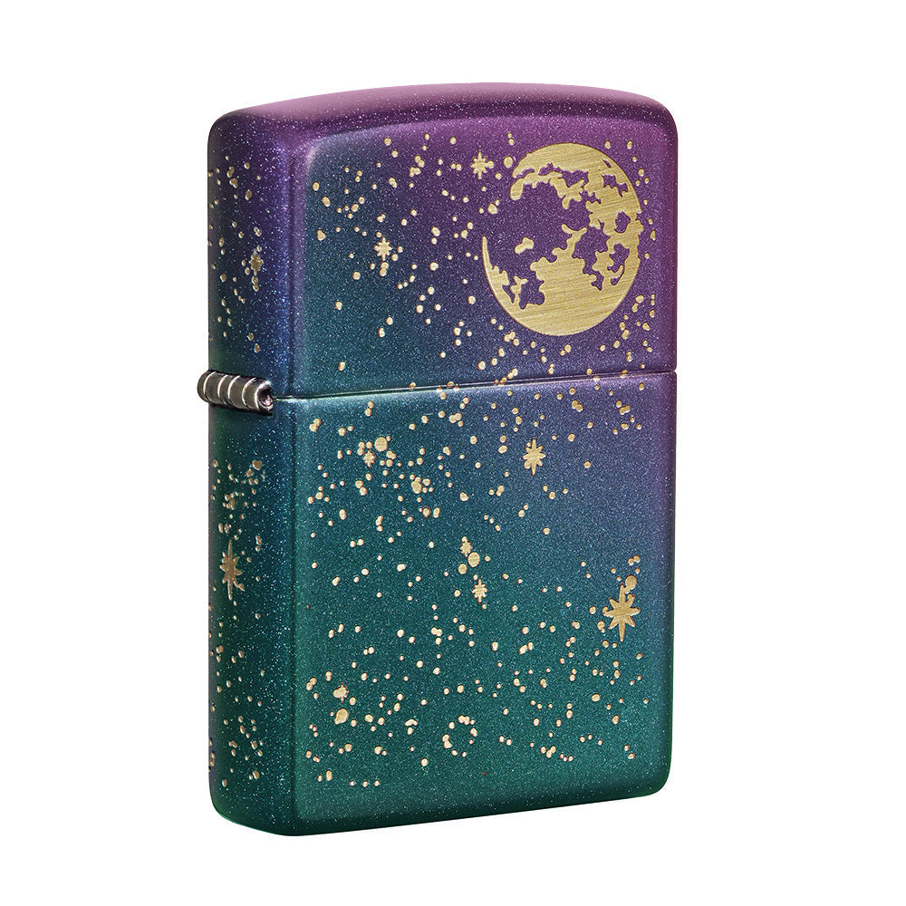Zippo Lighter | Engraved Starry Sky | Iridescent