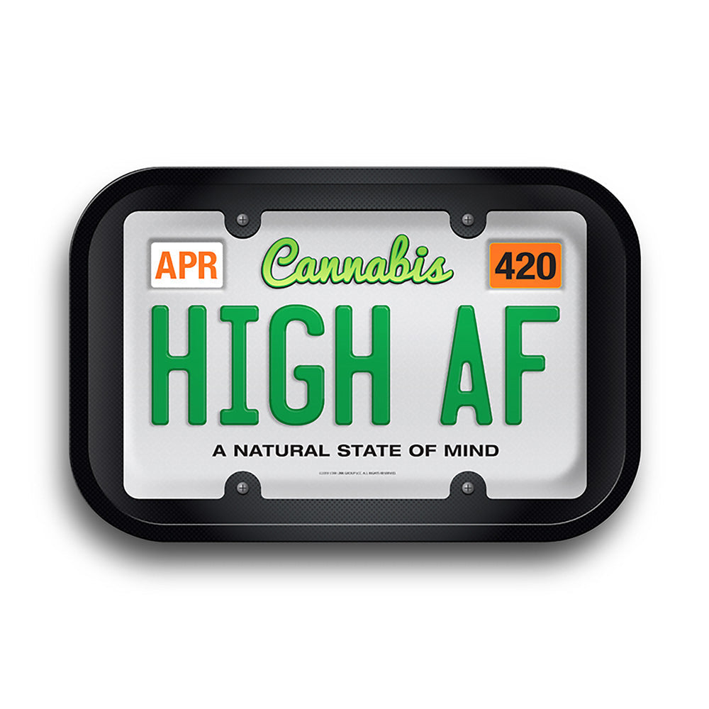 High AF Cannabis License Plate Rolling Tray